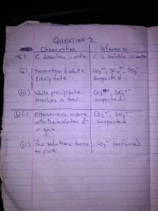 Neco Chemistry Practical Answers