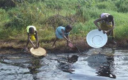 Ogoni land, polluted with oil spills