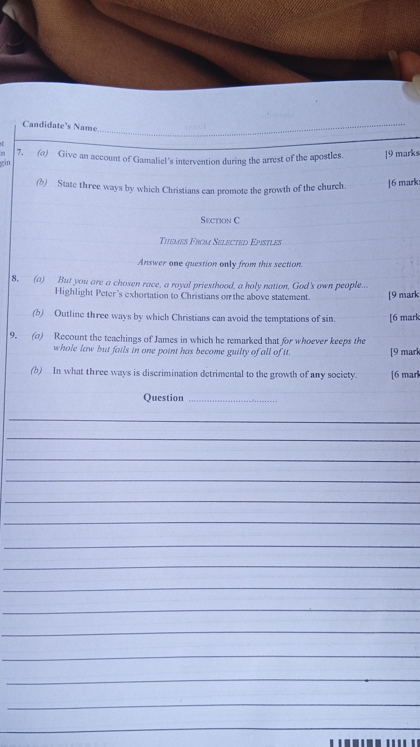 CRS WAEC QUESTIONS 2025