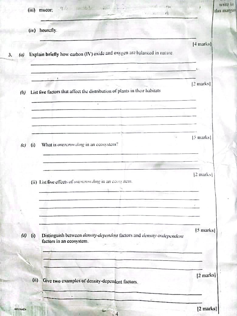 BIOLOGY WAEC 2025