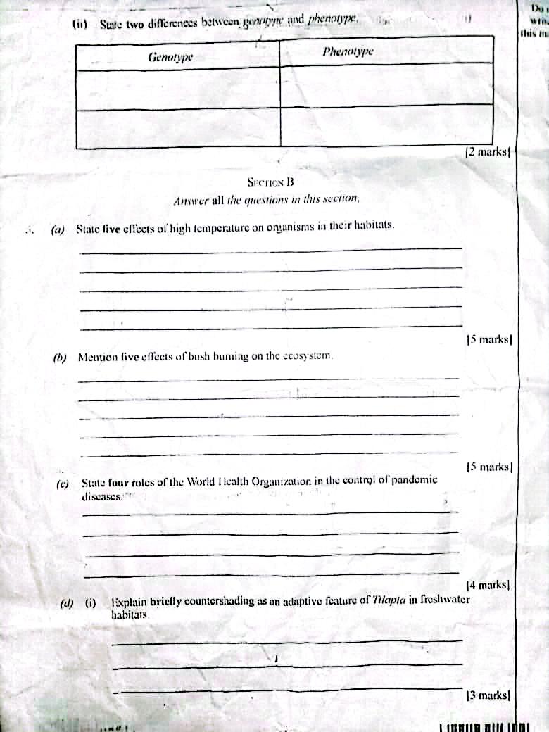 BIOLOGY WAEC 2025