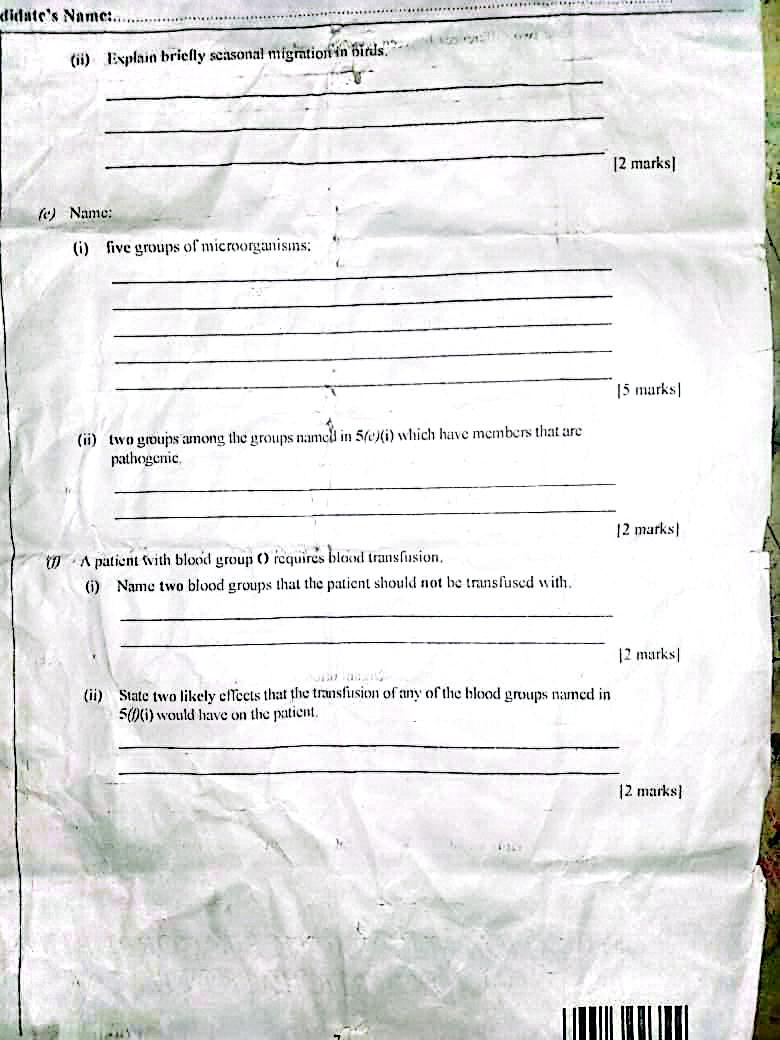 BIOLOGY WAEC 2025