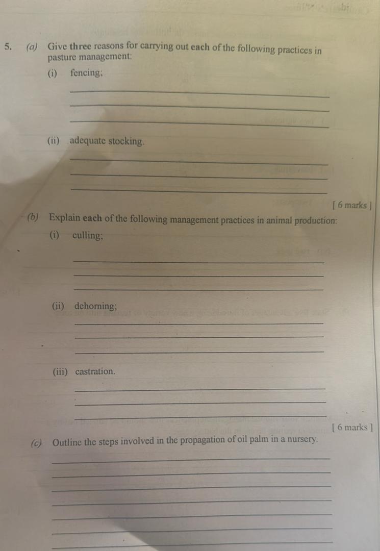 AGRIC SCIENCE - WAEC 2025