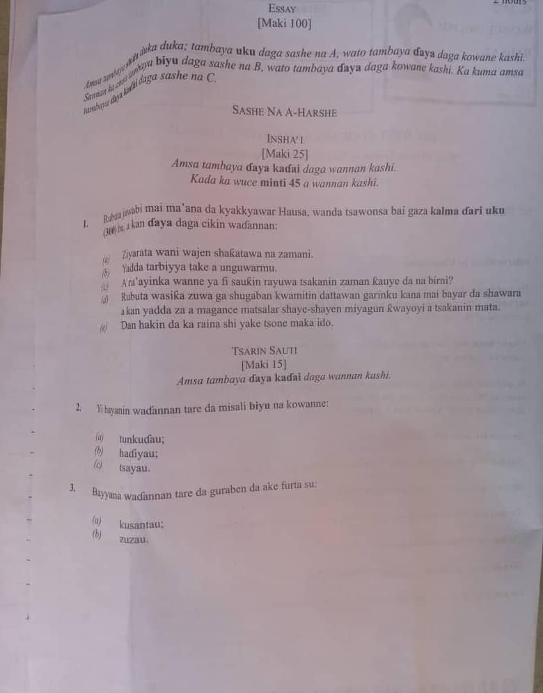 HAUSA-LANGUAGE-WAEC-2025