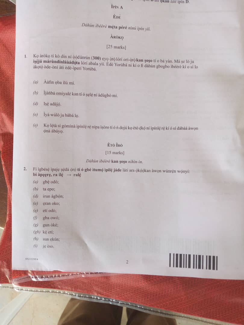 YORUBA-LANGUAGE-WAEC-2025