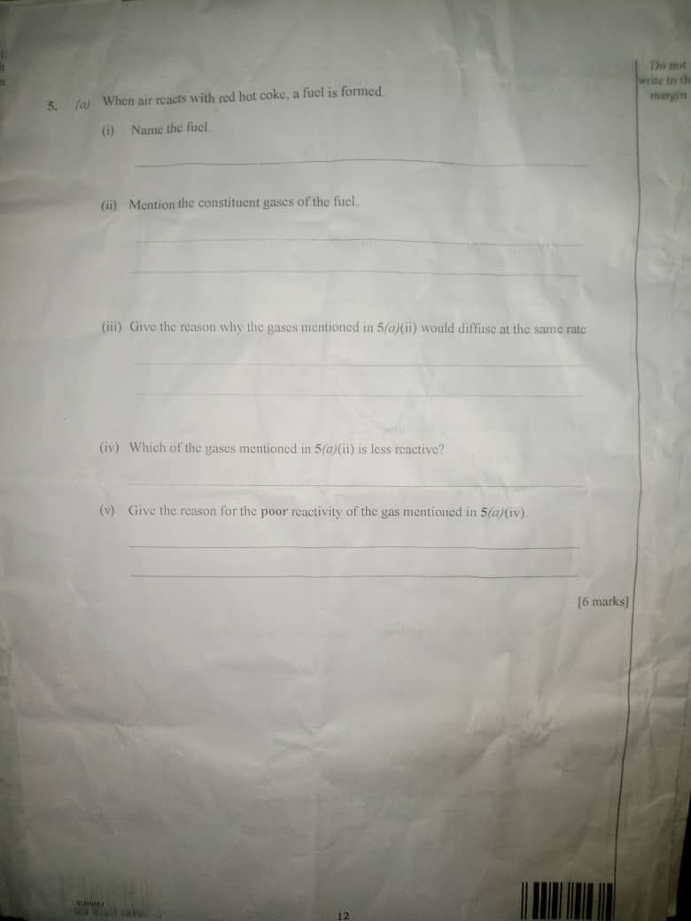 CHEMISTRY WAEC QUESTIONS 2025