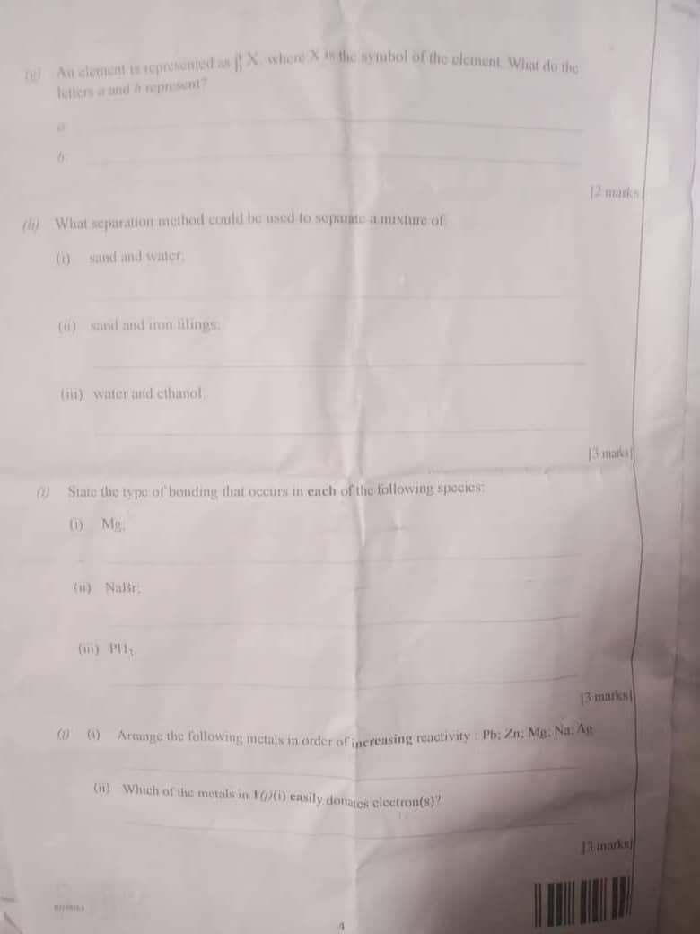 CHEMISTRY WAEC QUESTIONS 2025