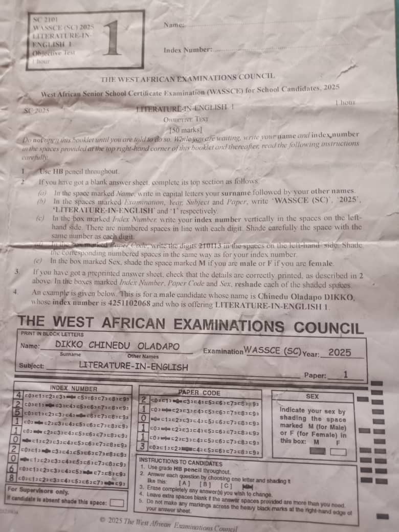 LITERATURE-PROSE-OBJ-WAEC-2025