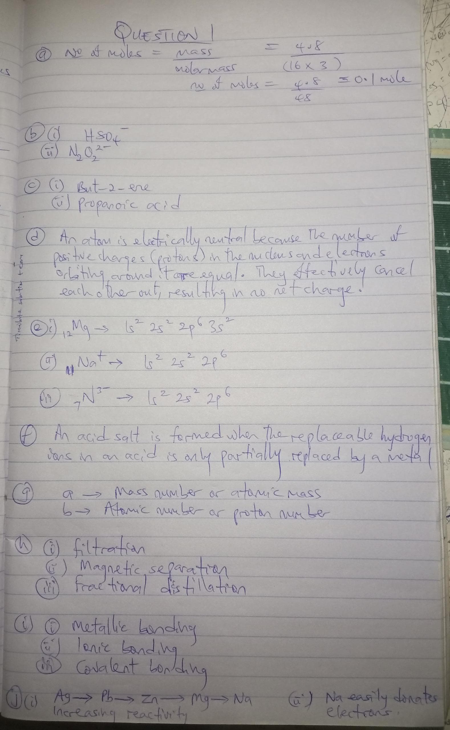 CHEMISTRY WAEC QUESTIONS 2025