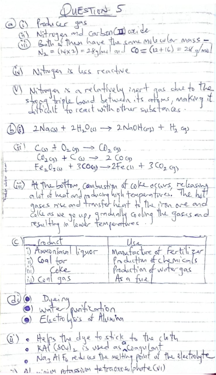 CHEMISTRY WAEC QUESTIONS 2025