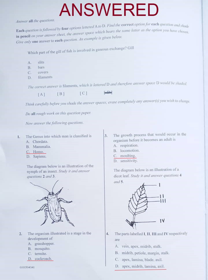 BIOLOGY WAEC 2025