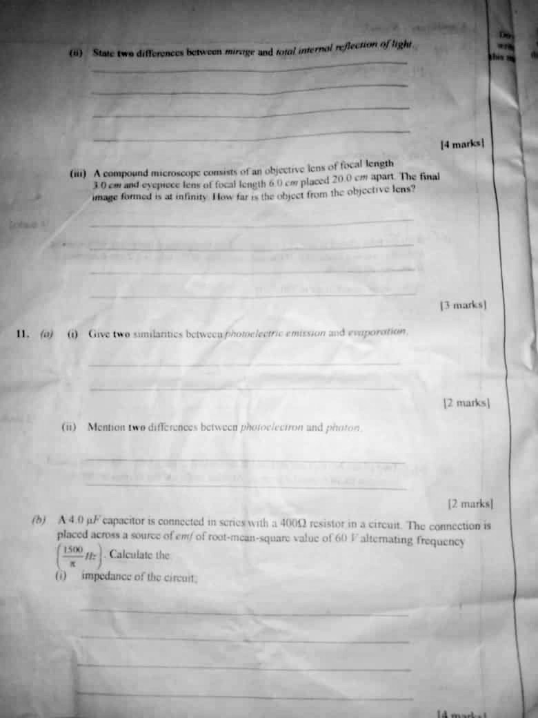 PHYSICS WAEC QUESTIONS 2025