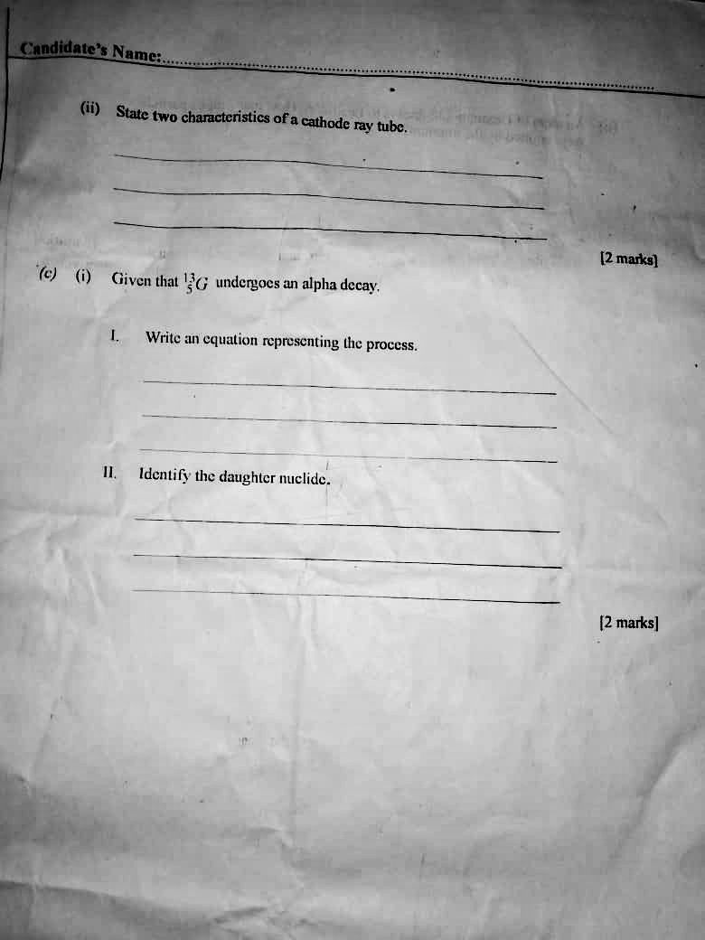 PHYSICS WAEC QUESTIONS 2025