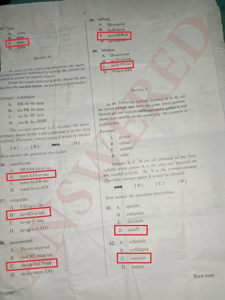 ENGLISH ORAL WAEC 2025