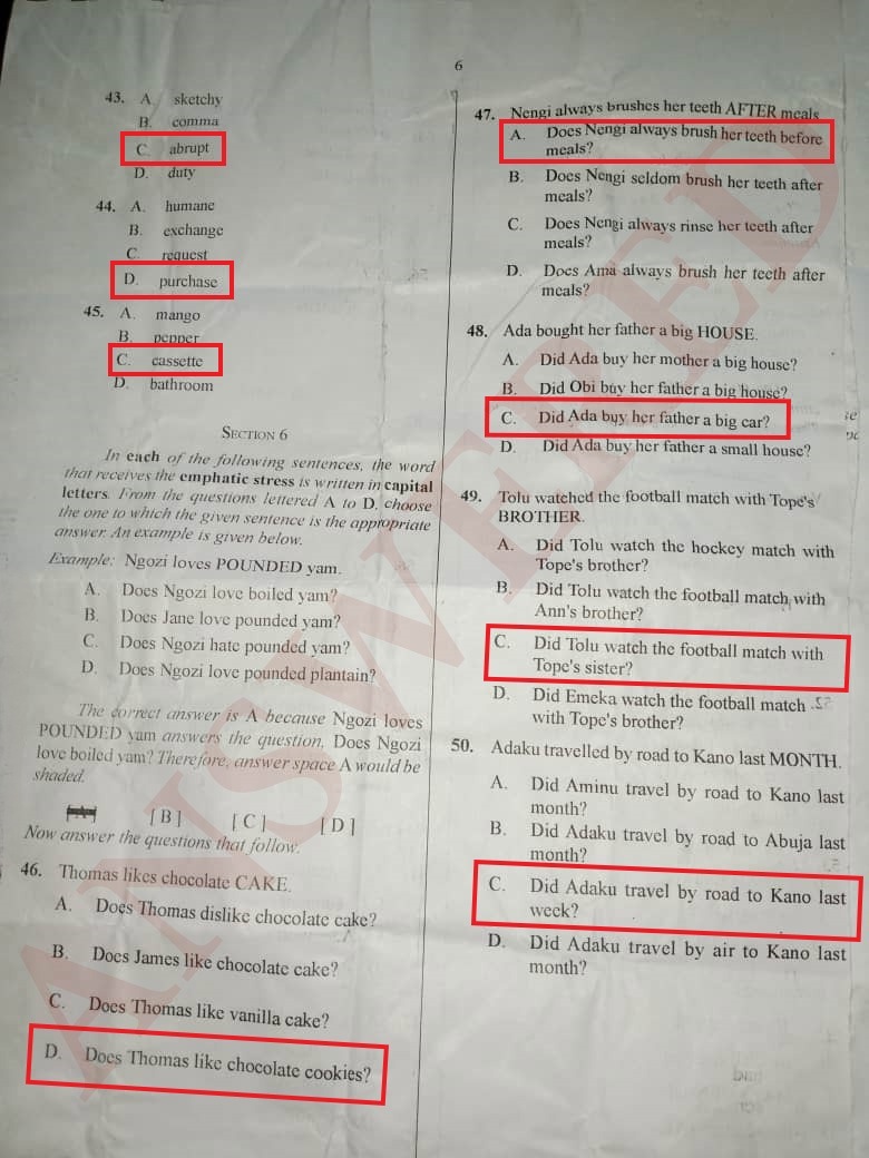 ENGLISH ORAL WAEC 2025