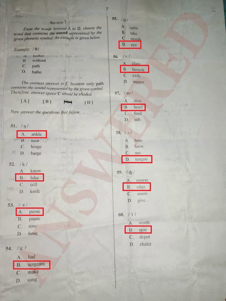 ENGLISH ORAL WAEC 2025